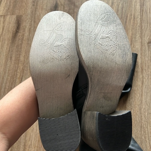 NWOB Free People Essential Tall Slouch Boot Navy Leather Womens - Picture 6 of 8